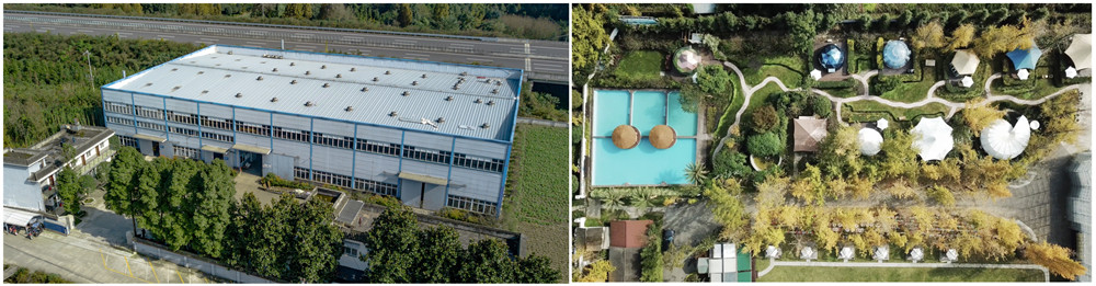 雪利星空酒店工厂俯瞰图、馨星空帐篷酒店俯瞰图